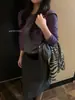 MZI STUDIO Outono Feminino Estilo Coreano Versátil Slim-Fit Design Falso Duas Peças Split de Botão Suéter de Tricô A80192