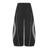 Calidad 2026 moda callejera color sólido casual juvenil moderno rayas decorativas dobladillo curvo pantalones casuales venta al por mayor suministro directo 34