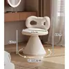 Penteadeira para Quarto de Menina, Banqueta com Encosto Macio, Cadeira para Manicure com Laço, Banqueta para Maquiagem, Cadeira de Maquiagem Giratória