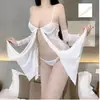 Lencería Sexy Camisón de Encaje Sexy con Aros Push-Up Abertura Frontal Camisón para Mujer Uniforme Atrevido Ropa Apasionada Provocativa