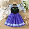 Venta especial de liquidación: Vestido de tirantes de algodón con mangas acampanadas, Blancanieves, Aurora, Cenicienta, Rapunzel Vestido de algodón