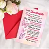 Juego de Tarjeta de Felicitación y Sobre Temático Mariposa Rosa para Nieta, Tarjeta de Bendición Cálida en Inglés, Adecuado para Cumpleaños y Festividades