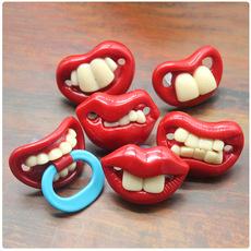 Chupeta engraçada com barba e dentes 14 estilos disponíveis para chupeta infantil em forma de polegar tycoon cowboy barba