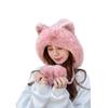 Outono e inverno das mulheres de algodão cashmere pullover cap três fios bola bonito velo forrado grosso à prova de frio quente cor sólida chapéu de malha