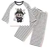 Ropa de Casa para Bebés y Niños, Pijamas de Manga Larga para Niñas, Delgados de Primavera, Ropa de Aire Acondicionado para Niños Pequeños y Grandes con Dibujos Animados para Usar por Fuera