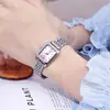 Reloj de Acero para Mujer Estilo Nuevo Lujo Ligero con Manecillas, Reloj de Pulsera Cuadrado de Cuarzo Moderno y Sencillo para Estudiantes, Venta al por Mayor Esfera Grande