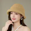 Sombrero de Sol para Mujer, Sombrero de Pescador de Copa Redonda con Ala Enrollada, Fedora Adelgazante, Sombrero de Sol de Moda Estilo Hepburn, Sombrero de Taizhou Wenling