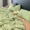 Conjunto de Cama de Quatro Peças em Fio de Algodão Puro de Camada Dupla Grau Materno e Infantil Fio de Algodão Puro Lençol de Cama Desenho Animado Estilo Desenho Animado Estilo Pequeno Perfumado