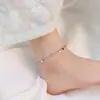 Cadena para pierna de joyería ins europea y americana, tobillera con borla redonda de titanio, tobillera de acero de titanio 18K, joyería de playa S113