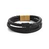 Pulsera de Acero Titanio para Hombre Fuente de Comercio Electrónico Pulsera de Cuero Europea y Americana Aleación Hebilla Magnética Pulsera de Cuero Pulsera de Cuero de Moda