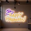 Decoración de Calabaza de Halloween con Luz de Neón Luz de Calabaza Brillante LED Tema de Terror Barra Cafetería Ventana Fiesta