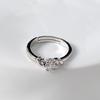 Cross-border Novo Popular Simples Feminino Casal Ins Estilo Zircon Cobre Anel Oco Jóias Yiwu Acessórios