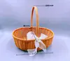 Cesta de Flores de Ratán Tejida a Mano con Diseño de Hierro Forjado, Cesta Pequeña Hecha a Mano para Flores Frescas y Plantas Verdes, Pieza Decorativa para Sala de Estar