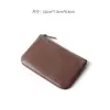 Billetera Corta para Hombre, Piel de Vaca de Primera Capa, Portamonedas y Llaves con Cremallera, Mini Billetera para Monedas, Gs Profundos para Mujer