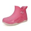 Botas de lluvia de moda cálidas para mujer, botas de lluvia antideslizantes de caña corta, para camping, chef, resistentes al desgaste, con forro polar de algodón, zapatos de agua, venta al por mayor