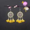 Aretes Turquesa Bohemios Europeos y Americanos Retro Búho Geométricos Atrapasueños Pluma Borla Aretes Mujeres
