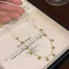 Colar de Miçangas Rosa-Azul Fresco de Nicho para Primavera e Verão, Versátil e Elegante, Corrente de Clavícula de Alta Qualidade, Nova Corrente de Pescoço Doce para Meninas
