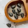 Serie Negra Retro Pájaro de Cerámica Glaseada Checo Doméstico Hojas Hechas a Mano Calco Oro Pulsera DIY Material Accesorios