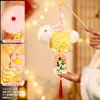 2026 Novo Festival do Meio Outono Lanterna Estilo Antigo Lanterna Coelho de Bambu Kit de Material DIY Feito à Mão Lanterna Portátil Iluminada para Crianças