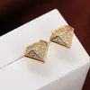 Pendientes Geométricos de Diamante Estilo Coreano Transfronterizos Distintivos Pendientes Sencillos de Metal con Diamante Elegantes de Nicho para Mujer en Stock