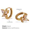 Pendientes Geométricos de Acero Inoxidable Europeos y Americanos de Nicho con Chapado de Diamante en Fila Pendientes de Mariposa de Oro de 18K Pendientes de Lujo Ligero Pendientes