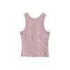 Top Corto de Punto con Hilo Estilo Americano Ajustado para Mujer Alta Elasticidad Aspecto Delgado Casual Deportivo Hombro Descubierto Chaleco en Forma de I