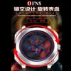 Reloj de Moda OFNS Esqueleto de Coche Rotación 360 grados Reloj para Hombre Tendencia Más Vendido Versátil para Estudiantes Reloj de Cuarzo