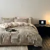 Juego de cama, 100% algodón, lujoso y de alta gama, con un diseño jacquard de algodón puro, que incluye una sábana plana, una funda de edredón y una sábana bajera, disponible en tamaño individual y matrimonial, un juego de tres piezas