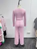 Conjunto de Dos Piezas para Mujer: Top Casual de Punto de Manga Larga Color Sólido con Cuello Cuadrado y Pantalones Casuales, Nuevo Estilo Europeo y Americano Otoño/Invierno 2026 Transfronterizo