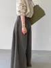 Traje elegante de estilo coreano Jiangzuo de cintura alta con pantalones de pierna ancha para mujer, nuevo modelo 2026, fluido, adelgazante, pantalones casuales 1765