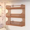 Estante de almacenamiento de pared para dormitorio, organizador de doble capa sin taladro, estante de pared para mesita de noche de dormitorio, estante de almacenamiento de hierro montado en la pared