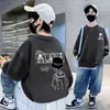 Sudadera para niño para primavera y otoño, nueva ropa de otoño para niños, tops elegantes para niños mayores, camiseta base con forro polar, ropa para niños