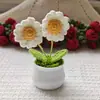 Liquidação de Produtos Acabados Girassol Rosa Girassol Tulipa Crochê Feito à Mão Fio Planta em Vaso Enfeites Atacado