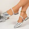 Comercio electrónico transfronterizo, talla grande, nueva colección de verano 2026, sandalias de punta con tacón grueso para mujer, estilo europeo y americano, de moda y casual, sandalias de punta cerrada