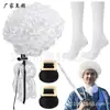 Vestido de Fiesta Disfraz Cosplay Peluca de Abogado de Washington Pluma de Ave Puño de Encaje Cubierta de Zapato para Puño Hebilla de Zapato Juego de