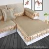 Almofada de Sofá de Seda Gelo Antiderrapante Tapete de Verão Estilo Luxo Leve Moderno Simples Almofada de Assento de Verão Toalha Capa de Sofá de Couro