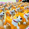 Nuevo y lindo perro corgi famoso en internet, globo animal de papel de aluminio con ruedas para niños, adecuado para puestos de mercado nocturno y venta al por mayor