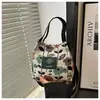 Nuevo Bolso de Lona Floral Personalizado de Moda de Gran Capacidad Estampado de Moda para el Almuerzo Bolso de Hombro para Mujer Bolsa para Lonchera