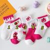 Calcetines para Niños Oso Fresa Calcetines Cortos ins Verano Delgados Niños y Niñas Calcetines Desodorantes Absorbentes de Sudor Calcetines Transpirables Bajos para Bebé