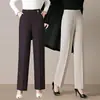 Pantalones de mamá elegantes hechos a medida, nueva colección otoño/invierno, mezcla de lana, tiro medio, corte holgado, talla grande, para mujeres de mediana edad y mayores