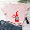 Nueva Camiseta Linda de Gnomo para el Día de San Valentín para Sitios Web Independientes, Camiseta de Cuello Redondo de Comercio Exterior para Exportación Europea y Americana