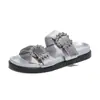 Pantuflas de Verano para Mujer para Exteriores 2026 Nuevo Diseño Elegante para Combinar con Faldas, Sandalias de Media Tira de Playa de Moda Casual con Suela Gruesa