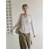 Toma real, precio real: Blusa de protección solar de mezcla de lyocell y lino para mujer, top fino y transpirable de manga larga para verano con una sensación fresca