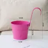 Maceta colgante grande de hojalata para interior, balcón, barandilla, cubo colgante de hierro forjado, cesta colgante sin agujero, suculenta, planta verde, maceta de pared colgante