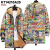 Chaqueta de Nuevo Estilo Transfronteriza con Patrones Multicolor, Cremallera de 4 Elementos, Cárdigan con Capucha, Abrigo de Algodón Polar Espesado de Invierno con Forro Amarillo