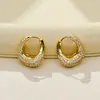 Pendientes de alta gama, modernos y a la moda, estilo nicho, versátiles para el uso diario, pendientes de aro brillantes retro franceses