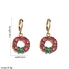 Nuevos Ganchos para Orejas Serie Navideña, Guirnaldas Personalizadas, Cascabeles Navideños, Calcetines Navideños, Pendientes, Pendientes de Aleación con Gota de Aceite, Pendientes