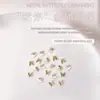 20 Peças de Metal para Manicure Mini Borboleta Dourada Prateada Borboleta Simples Decorações de Unha Borboleta Estéreo Japonesa