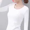 Camisa Base Sem Costura Feminina Outono e Inverno Nova Veludo Temperatura Constante Forrada Veludo Manga Longa Camiseta Veludo Fino Fibra de Aquecimento Top Quente