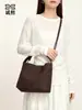 Bolso tejido de alta gama para mujer, bolso de ante mate para el hombro, bolso tote vintage, bolso de hombro casual, bolso cruzado